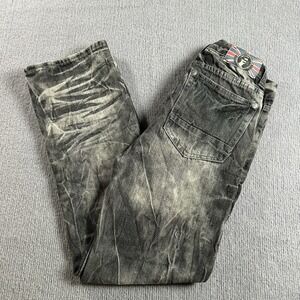 Monarchy Black Denim Jeans Distressed‎ Straight Leg High Rise Juniors 16x27